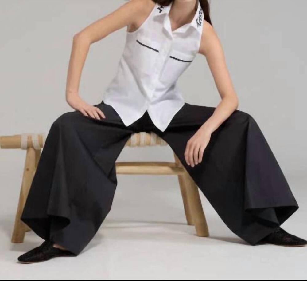 NEW TRICOT CHIC monaco contrast sleeveless shirt in white